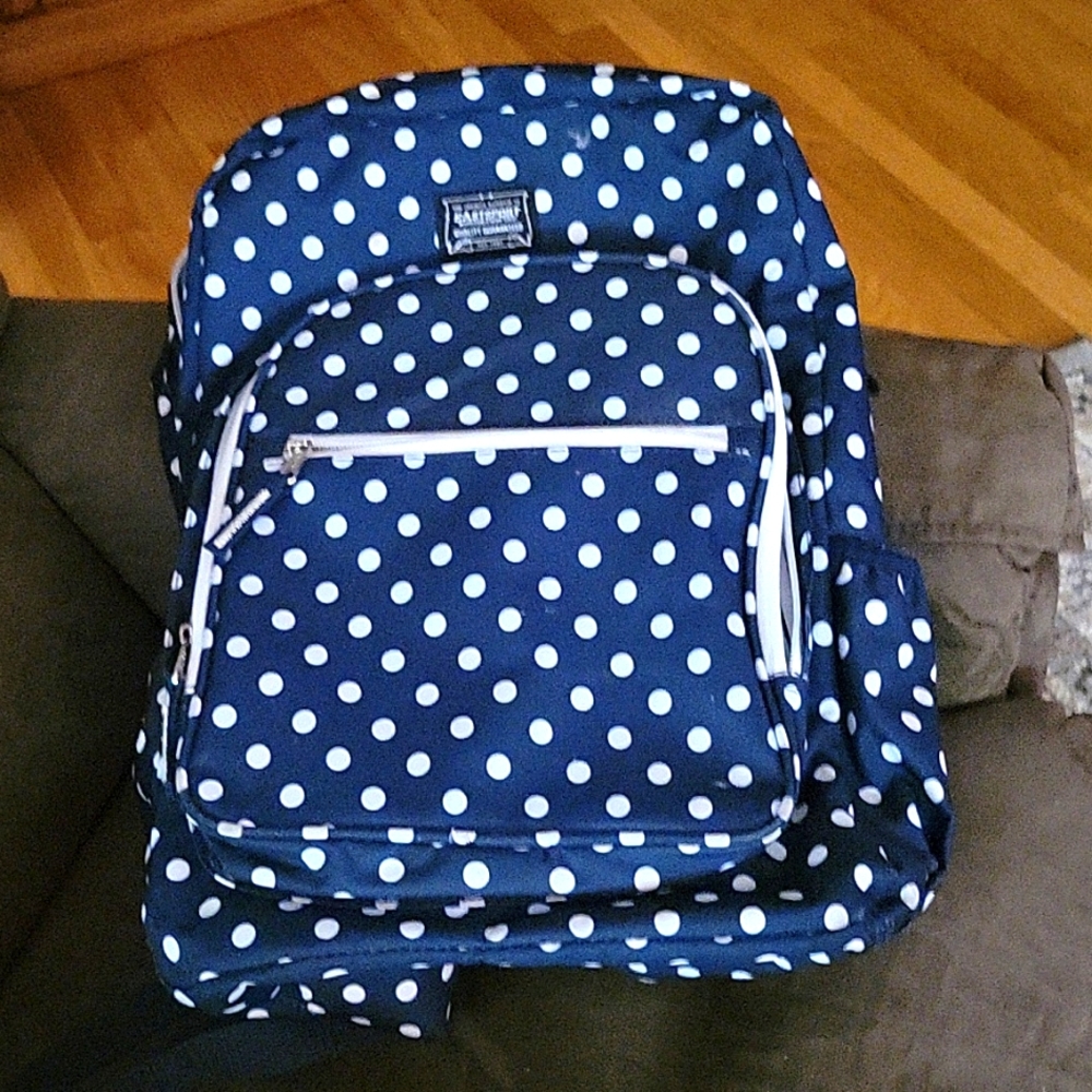 Eastport navy and white large backpack